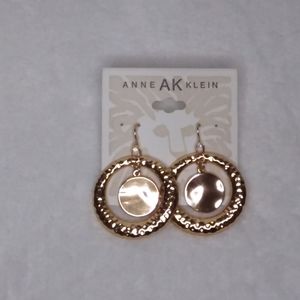 Hoop Pierce Earrings Gold Tone Anne Klein